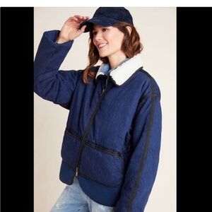 Anthropologie Scotch & Soda Sherpa Navy and with shapera Jacket. NWOT XS